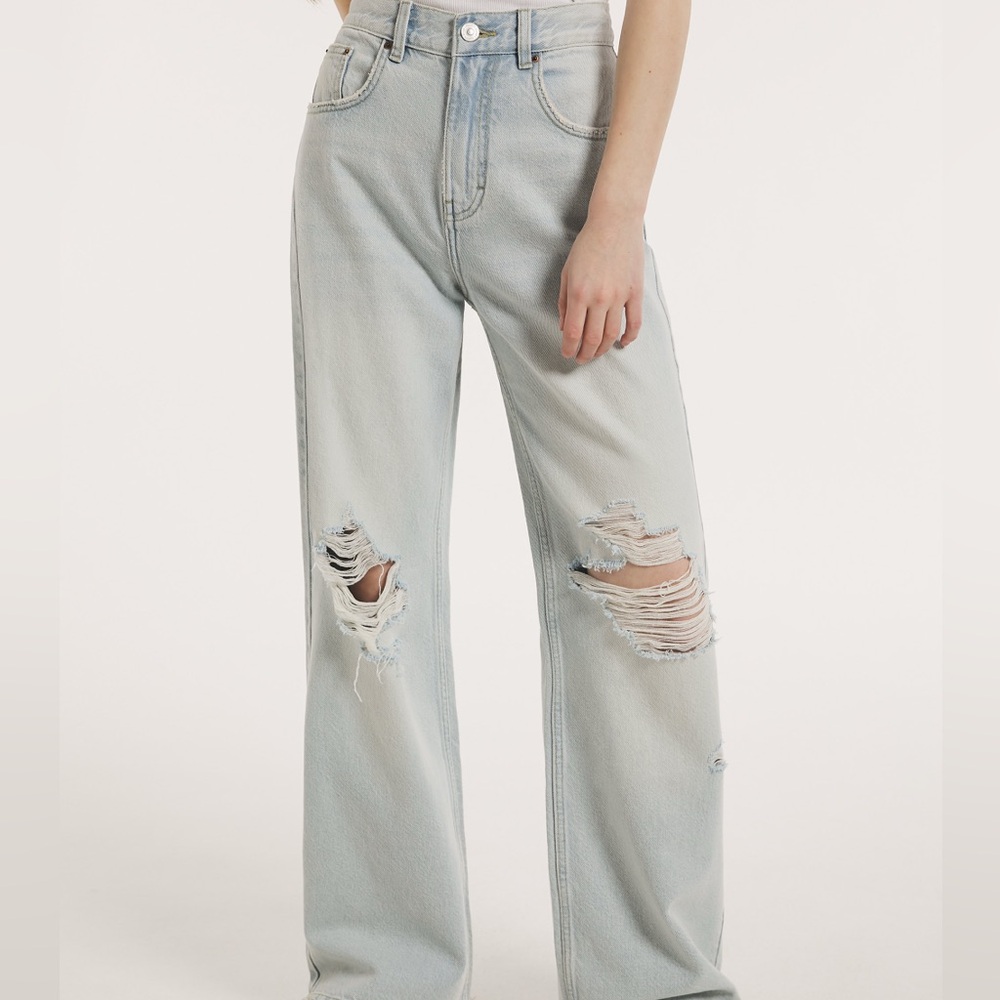 Kensie Blue Flare Wide Leg Jeans